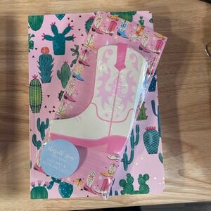 Sheffield Home Pink Cactus Notebook & Cowboy Boot List Pad Notepad Set